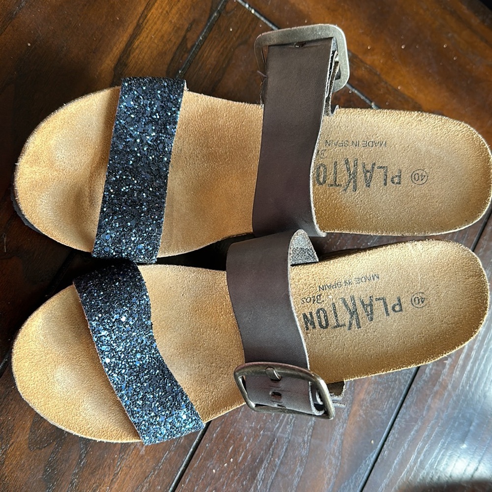Women's Sandals with Glitter Strap - Black - Picture 5 of 6